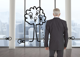 Poster - Composite image of businessman walking away from camera