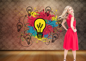 Poster - Composite image of smiling blonde turning
