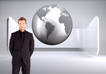 Aufkleber - Composite image of young businessman looking at the camera