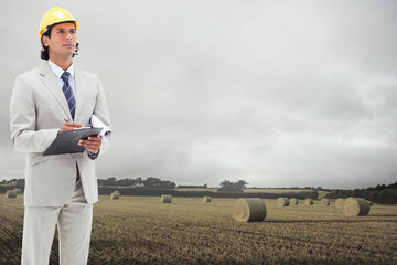 Aufkleber - Composite image of architect taking notes