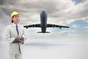 Aufkleber - Composite image of architect taking notes