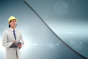 Aufkleber - Composite image of architect taking notes