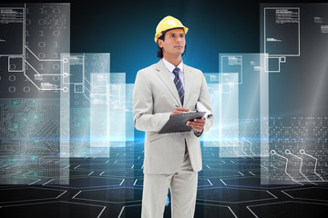Aufkleber - Composite image of architect taking notes