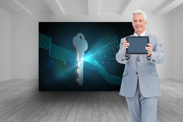 Poster - Composite image of boss showing a touch pad screen