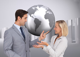 Poster - Composite image of business people meet each other