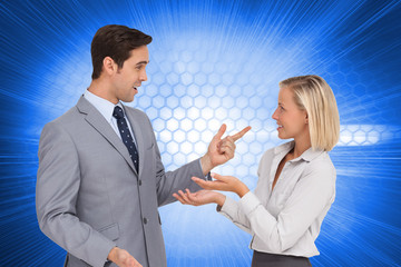 Poster - Composite image of business people meet each other