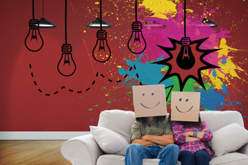 Poster - Composite image of silly employees with arms folded wearing boxe