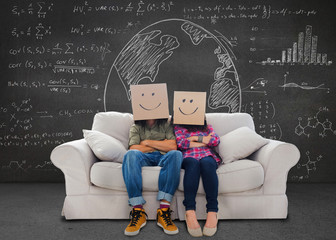 Poster - Composite image of silly employees with arms folded wearing boxe