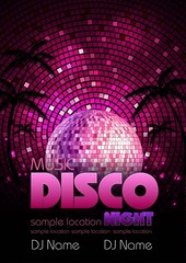 Wall Mural - Disco background. Disco poster