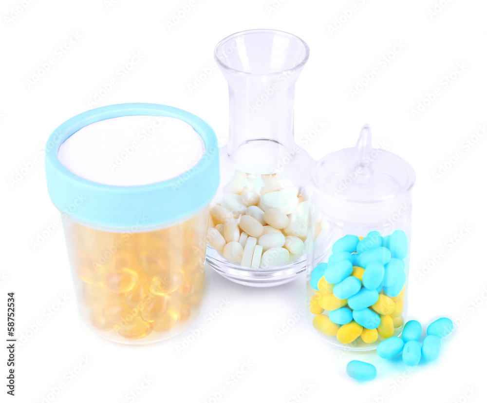 Medical pills isolated on white