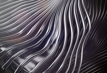 Poster - Abstract metal silver stripes art background