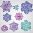 Vector Paper Cut Watercolor Snowflakes