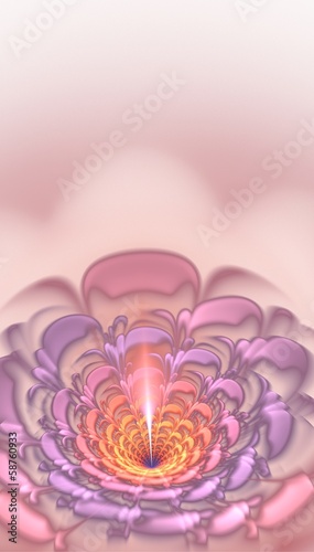 Obraz w ramie Fractal pink flower