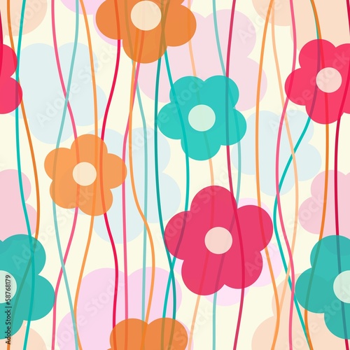 Naklejka - mata magnetyczna na lodówkę colorful floral pattern, vector illustration
