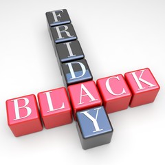 Poster - Black friday - red and black cubes on white background