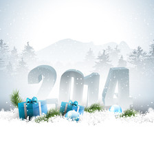 Canvas Print - New Year 2014 greeting card