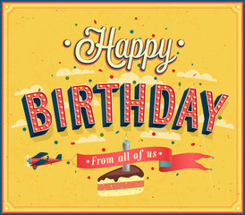 Canvas Print - Happy birthday typographic design.