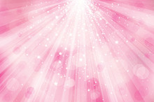 Vector Glitter Pink  Background With Rays Of Lights And Stars.