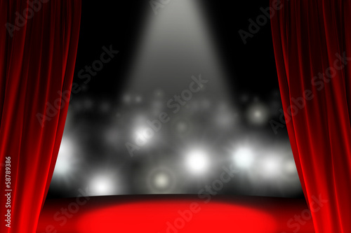 Fotografía Behind the curtain while public is waiting