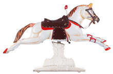Vintage Merry Go Round Horse Isolated On White