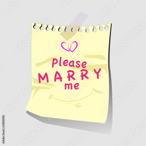 Wording Please Marry Me On Paper Note Stock Vector Adobe Stock