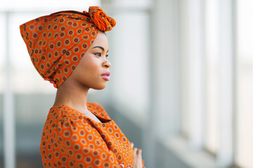 african businesswoman wearing traditional clothes