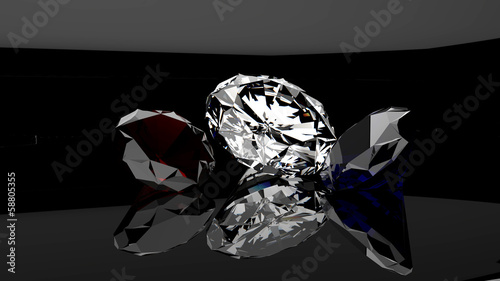 Cuadros en Lienzo Trio Rubis Diamant Saphir - Fond Noir
