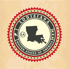 Canvas Print - Vintage label-sticker cards of Louisiana