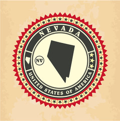 Canvas Print - Vintage label-sticker cards of Nevada, vector illustration