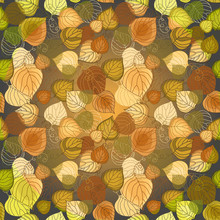 Seamless Pattern With Colorful Leaves