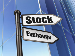 Business concept: sign Stock Exchange on Building background