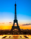 Fototapeta Boho - Eiffel tower at sunrise, Paris.