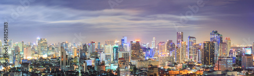 Naklejka na drzwi Bangkok downtown Skyline Panorama