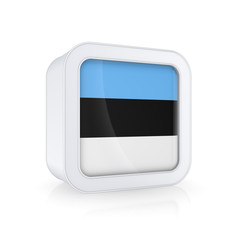 Sticker - Icon with flag of Estonia.