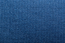 Blue Knitted Fabric Texture Abstract Background