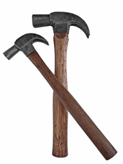 two vintage carpenter hammers