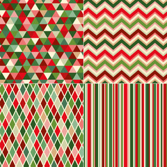 seamless christmas colors geometric pattern