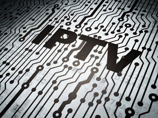 Web development concept: circuit board with IPTV