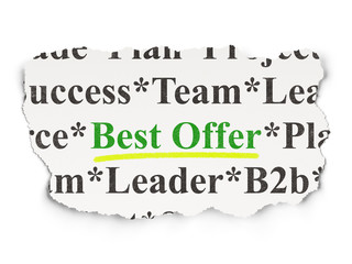 Business concept: Best Offer on Paper background