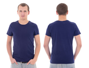 Poster - young attractive man in blue t-shirt isolated