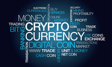 Crypto Currency Illustration Tag Cloud Digital Money Coin