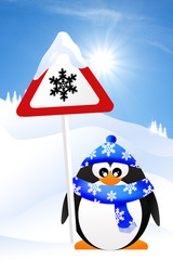 Sticker - Danger snow sign