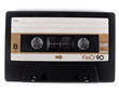 retro cassette tape over a white background