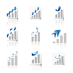 Graph Icons Set - Isolated On White Background