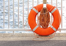 Lifebuoy At A Harbour