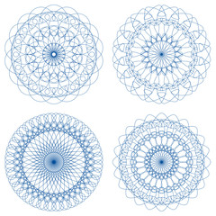 Poster - Set of Vector Guilloche Rosettes