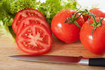 Canvas Print - Tomatoes sliced horizontal