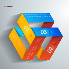 Fototapete - Abstract 3D Paper Infographics
