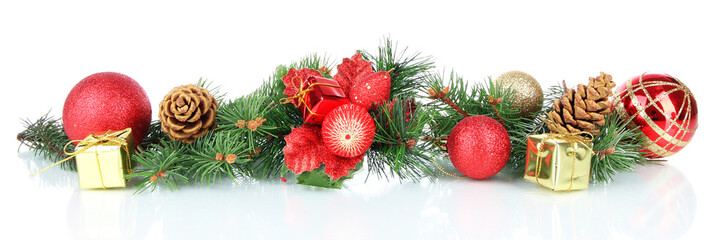 Wall Mural - Composition of the Christmas decorations isolated on white
