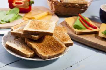 Wall Mural - Breakfast with a toasted bread